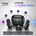 Morui GM-X13 ANC Dual Wireless Microphone | 2.4GHz Lavalier Mic with LED Charging Case