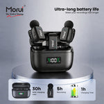 Morui GM-X13 ANC Dual Wireless Microphone | 2.4GHz Lavalier Mic with LED Charging Case