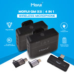 Morui GM-X8i Dual Wireless Microphone with ANC | 2.4GHz Lavalier Mic for Vlogging & Live Streaming