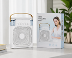 Mini Cooling Fan with Water Mist | Portable USB Air Cooler | 3 Mist Modes | Quiet Cooling Fan
