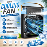 Mini Cooling Fan with Water Mist | Portable USB Air Cooler | 3 Mist Modes | Quiet Cooling Fan