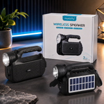 Portable Wireless Bluetooth Speaker with Flashlight & Solar Charging | Super Bass Outdoor Speaker