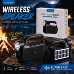 Portable Wireless Bluetooth Speaker with Flashlight & Solar Charging | Super Bass Outdoor Speaker