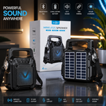 Portable Solar Wireless Bluetooth Speaker with LED Light, FM Radio & USB Rechargeable Outdoor Speaker