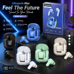 Ultrapods Max Wireless 5.3 Earbuds with LED Display, Hi-Res Sound & ENC Noise Cancelling