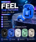 Ultrapods Max Wireless 5.3 Earbuds with LED Display, Hi-Res Sound & ENC Noise Cancelling