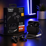 Magnet Buzzer ANC/ENC Wireless Earbuds with Black Pouch – Bluetooth 5.3 Touch Control & Noise Reduction