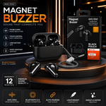 Magnet Buzzer ANC/ENC Wireless Earbuds with Black Pouch – Bluetooth 5.3 Touch Control & Noise Reduction