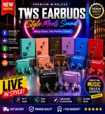 Premium Wireless Bluetooth Earbuds – Crystal Clear Sound, ENC Noise Reduction & Fast Charging | Multi Color