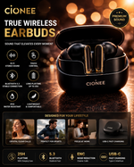 GIONEE True Wireless Earbuds Bluetooth 5.3 – ENC Noise Reduction, Hi-Fi Stereo Sound, Touch Control, USB-C Fast Charging, IPX5 Waterproof