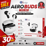 Strike Aerobuds TWS-960 ENC Wireless Earbuds | Bluetooth 5.3 Earphones with Mega Bass & HD Calling
