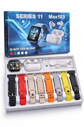 Series 11 7-in-1 Smartwatch with Wireless Earbuds Combo