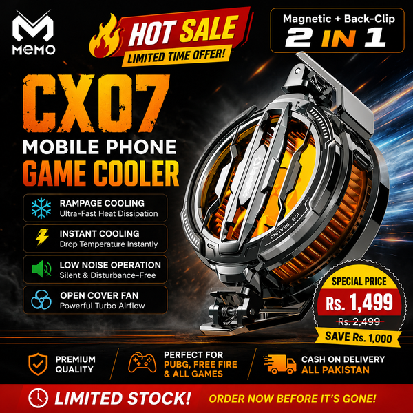 Magnetic Phone Cooler Fan Case Yellow 68G Gaming | Fast Cooling Mobile Phone Cooler for PUBG & Mobile Gaming