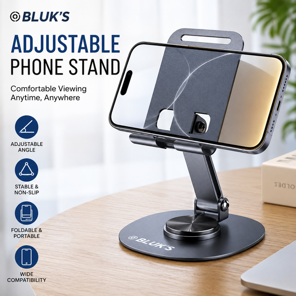 Adjustable Table Stand for Mobile & Tablet | Foldable Desk Phone Holder | Anti-Slip Base