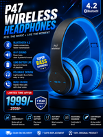 P47 Wireless Headphones | Bluetooth Foldable Headset | Stereo Sound | FM Radio & TF Card Support