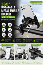 Bike Mobile Holder Stand | 360° Rotation | Anti-Slip Grip | Universal Motorcycle Mount