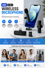 K8 Wireless Microphone | K8 Mic for Mobile | Type-C / iPhone Compatible | Noise Reduction