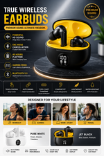 Stereo Wireless Earbuds Bluetooth 5.2 | HD Stereo Sound | Touch Control | Long Battery