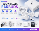 Pro 2 Wireless Earbuds Bluetooth 5.3 | ANC | Touch Control | Long Battery Backup
