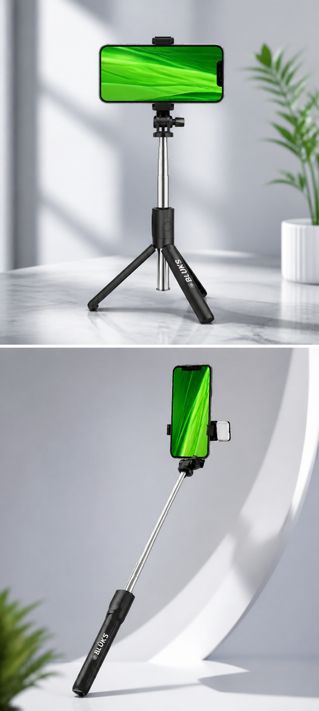 Selfie Stick with Tripod Stand | Bluetooth Remote | Adjustable & Foldable Design