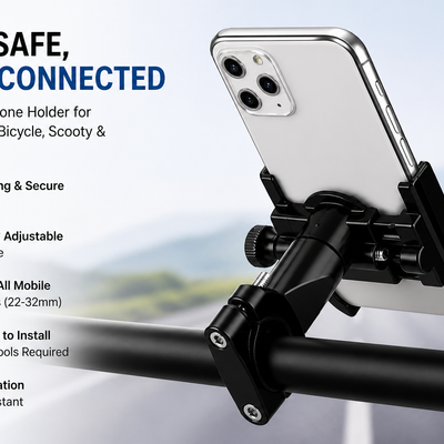 Bike Mobile Holder Stand | 360° Rotation | Anti-Slip Grip | Universal Motorcycle Mount