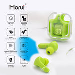 Morui MB-1 Crystal Case Wireless Earbuds with ENC Noise Cancellation | Gaming TWS Bluetooth Earbuds
