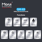 Morui GM-X8i Dual Wireless Microphone with ANC | 2.4GHz Lavalier Mic for Vlogging & Live Streaming