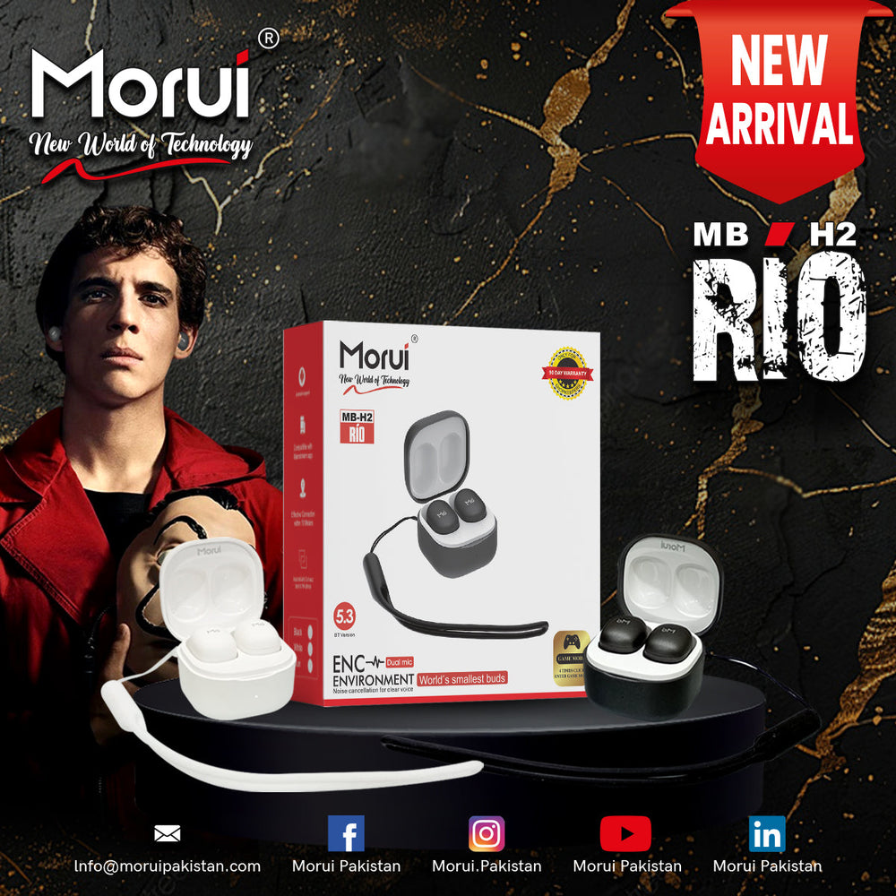 Morui MB-H2 RIO Wireless Bluetooth Earbuds with Game Mode | Bluetooth 5.3 TWS Earbuds