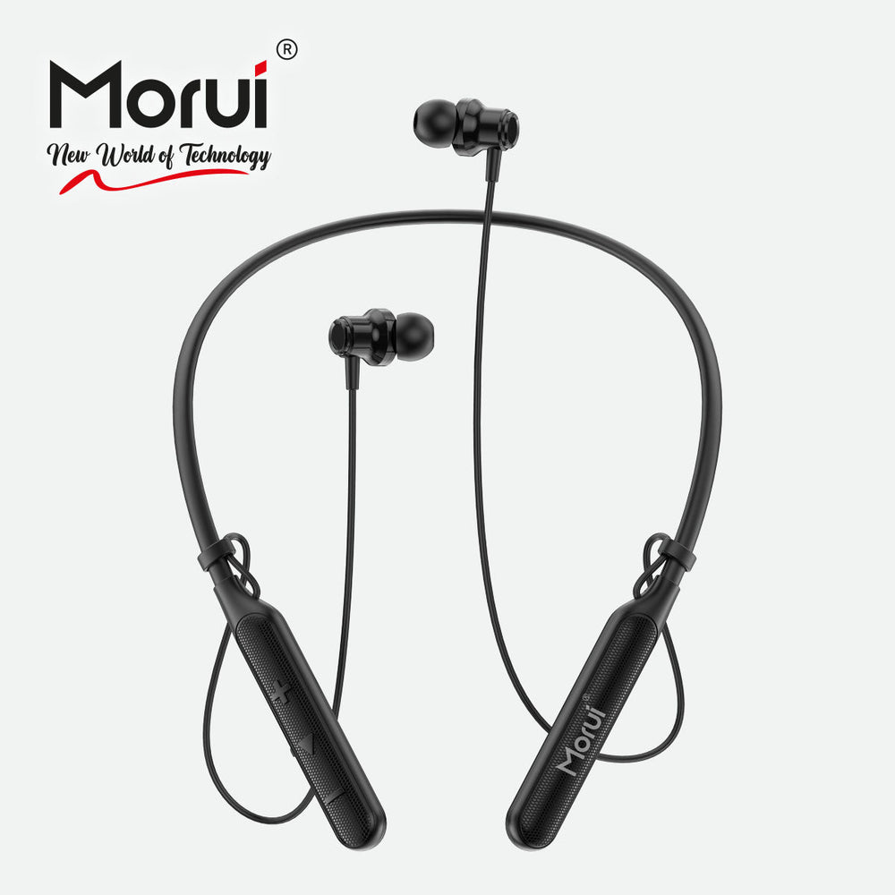 Morui ME-06 Power Wireless Bluetooth 5.3 Neckband | Magnetic Stereo Earphones