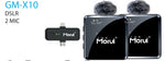 Morui GM-X10 DSLR Dual Wireless Microphone with ANC | 2.4GHz 2 Mic Lavalier for Vlogging & Live Streaming