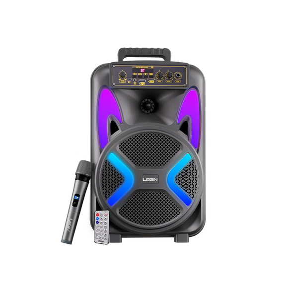 L-264 RONAQ 8-Inch Portable Bluetooth Party Speaker | Wireless Mic | RGB Lights | 2400mAh Battery